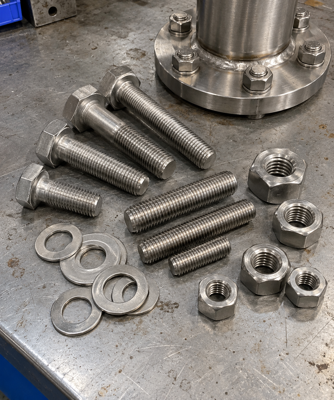 Stainless steel high strength fasteners for corrosion resistant industrial assemblies